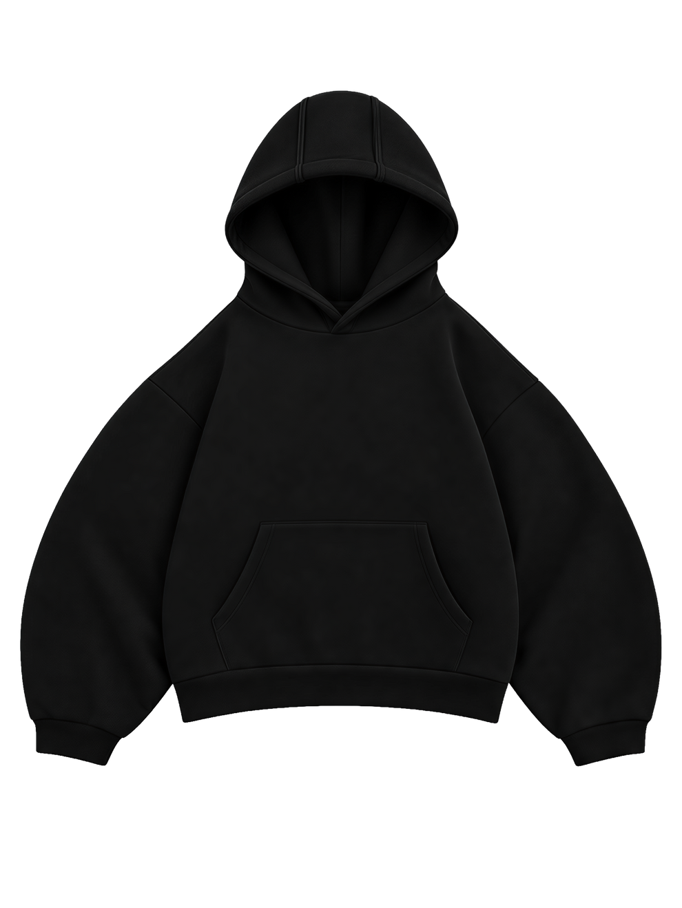 Black Boxy Fit Hoodie