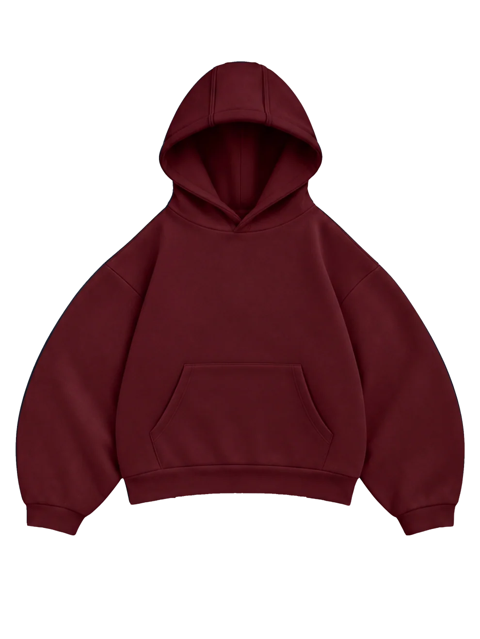 Burgundy Boxy Fit Hoodie