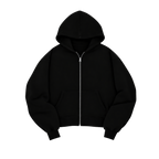 Black Boxy Fit Zip-up