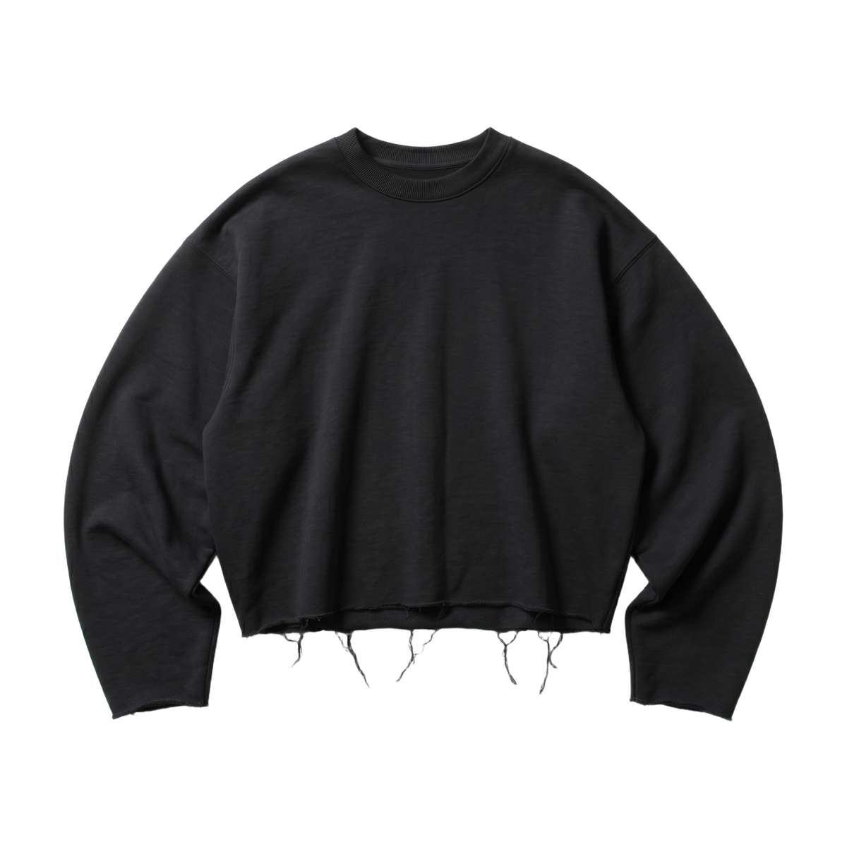 Black Shredded Crewneck