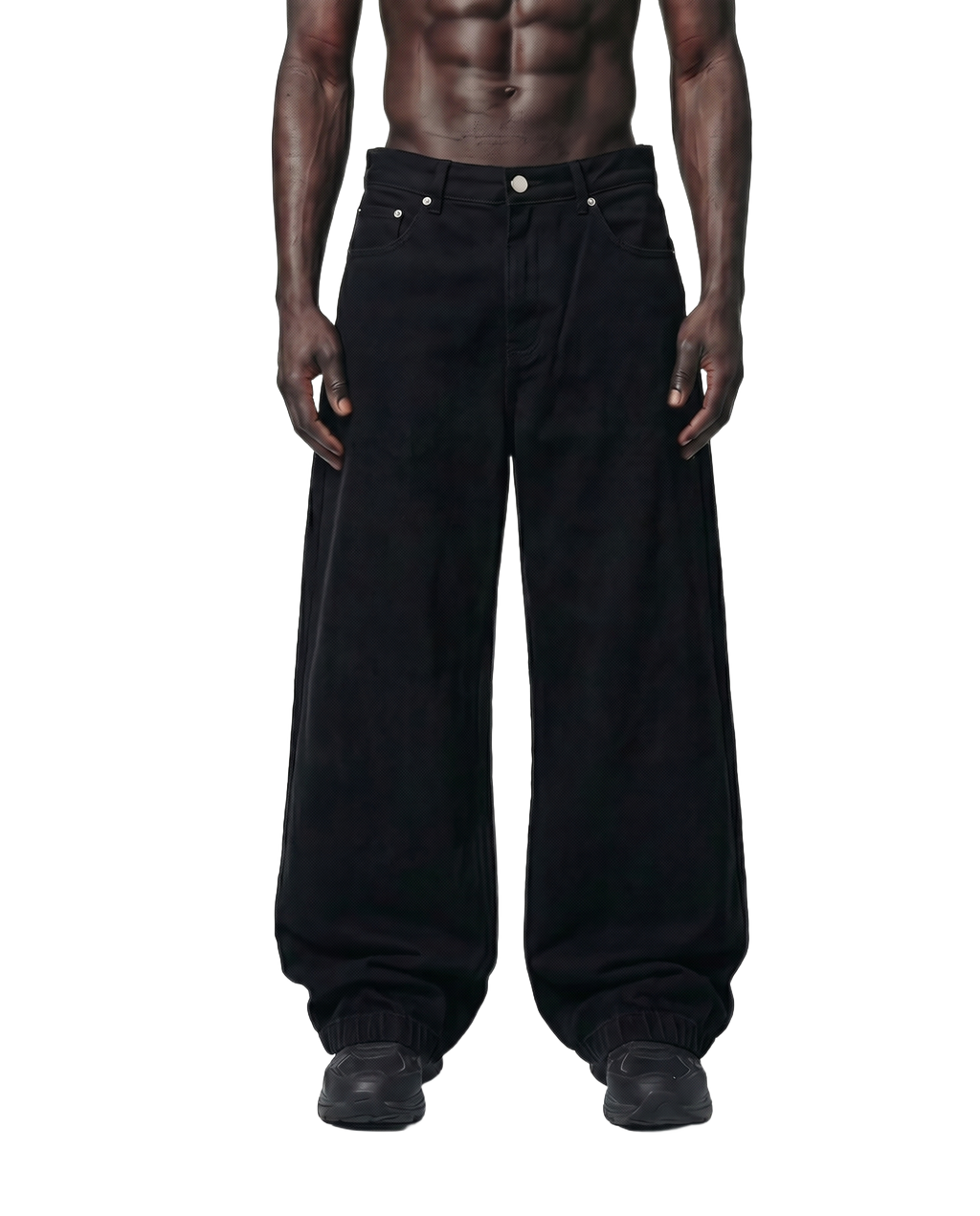 Black Cuffed Denim