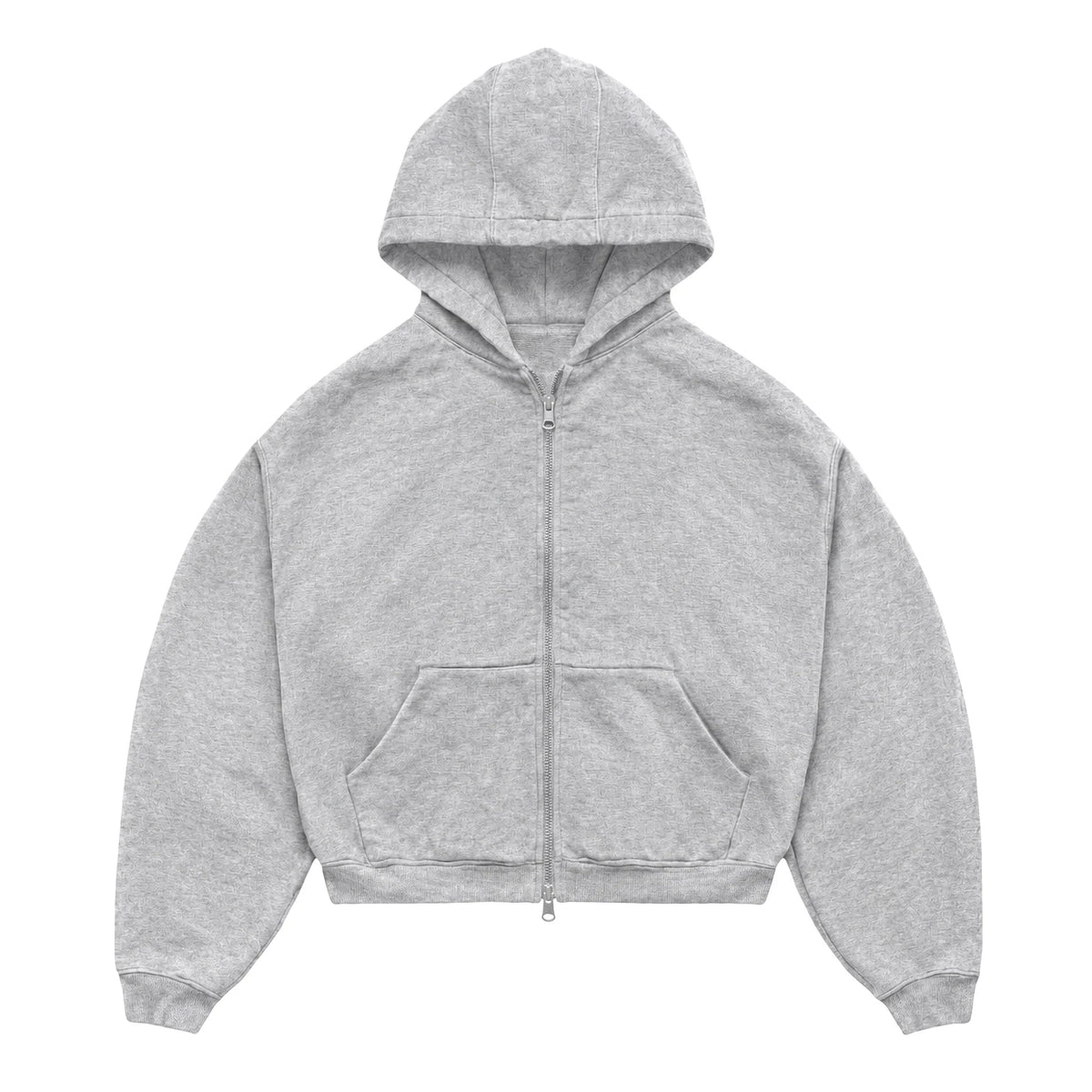 Heather Grey Boxy Fit Zip-up