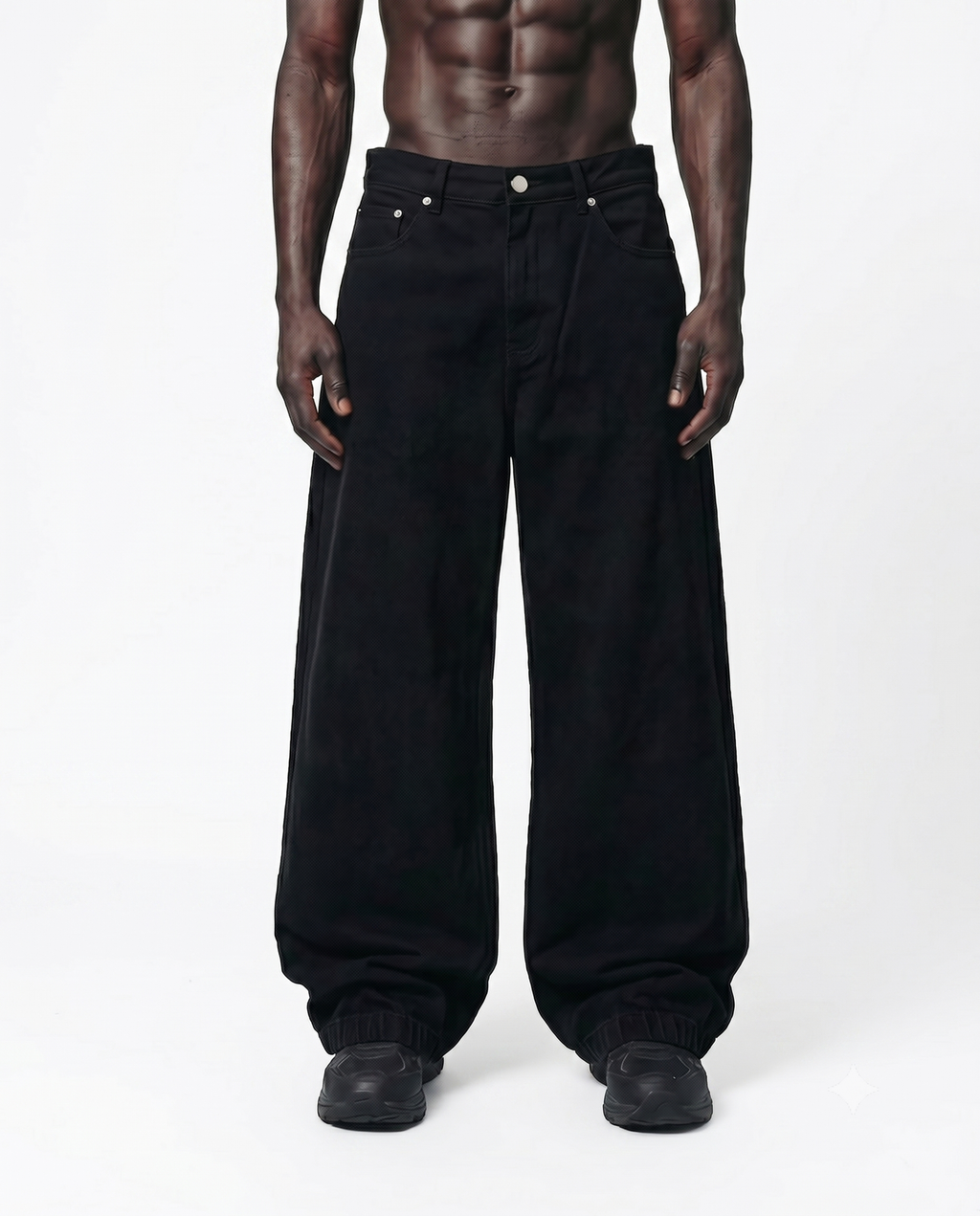 Black Cuffed Denim