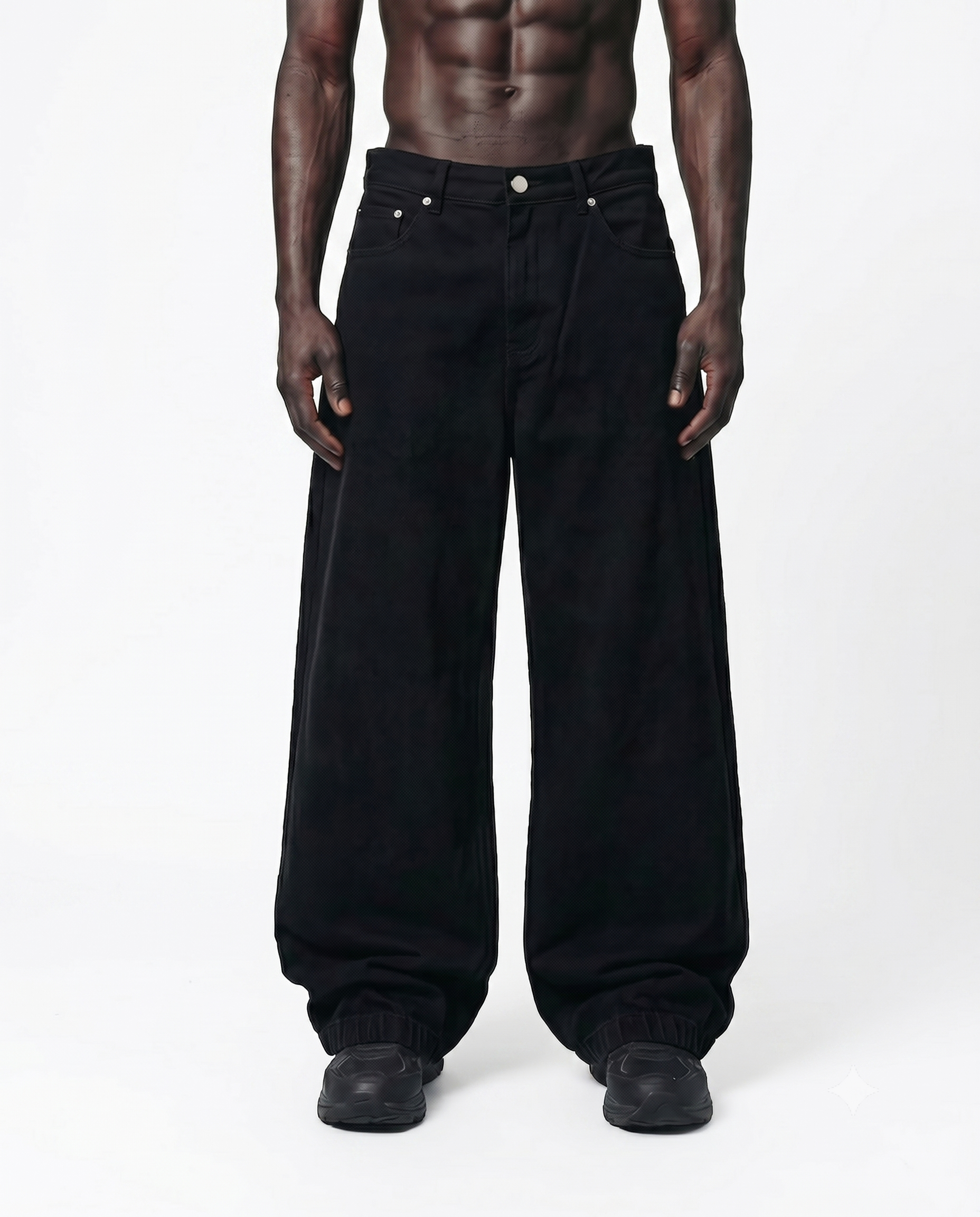 Black Cuffed Denim