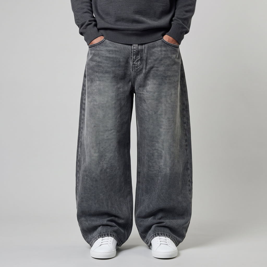 Washed Black Balloon Jeans