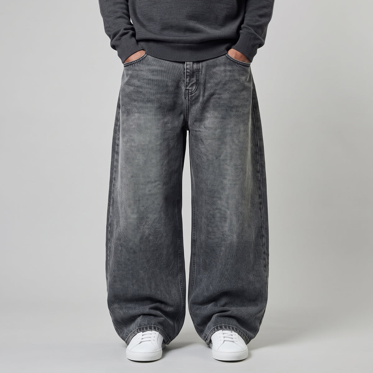 Washed Black Balloon Jeans