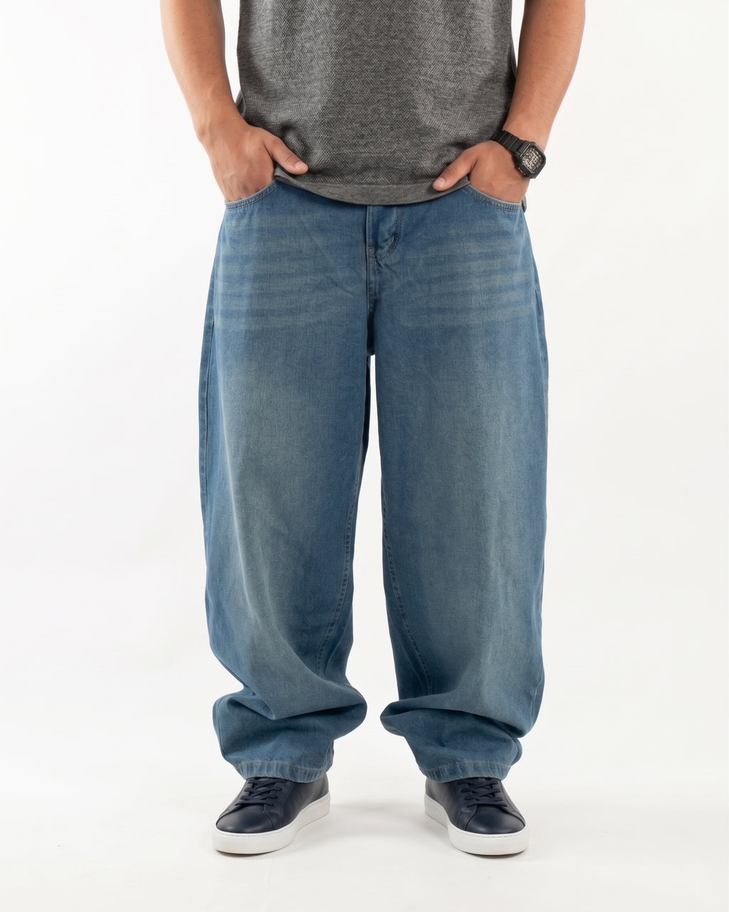 Acid Blue Balloon Jeans