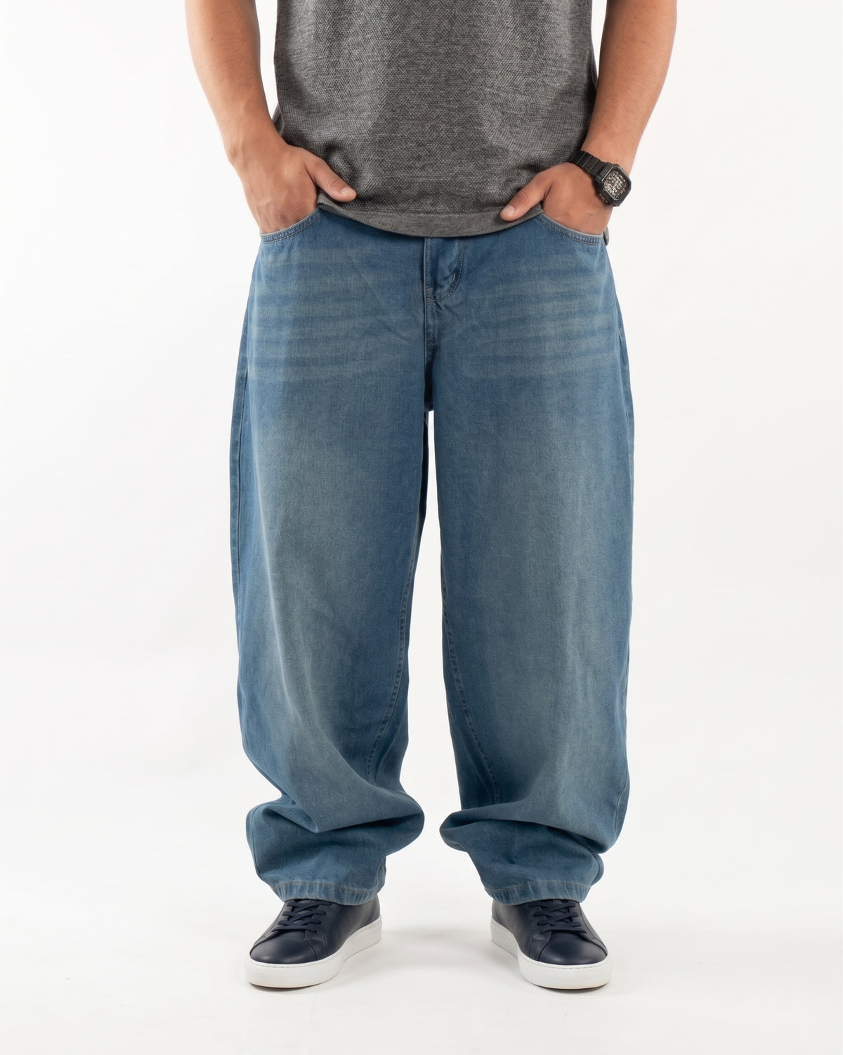 Acid Blue Balloon Jeans