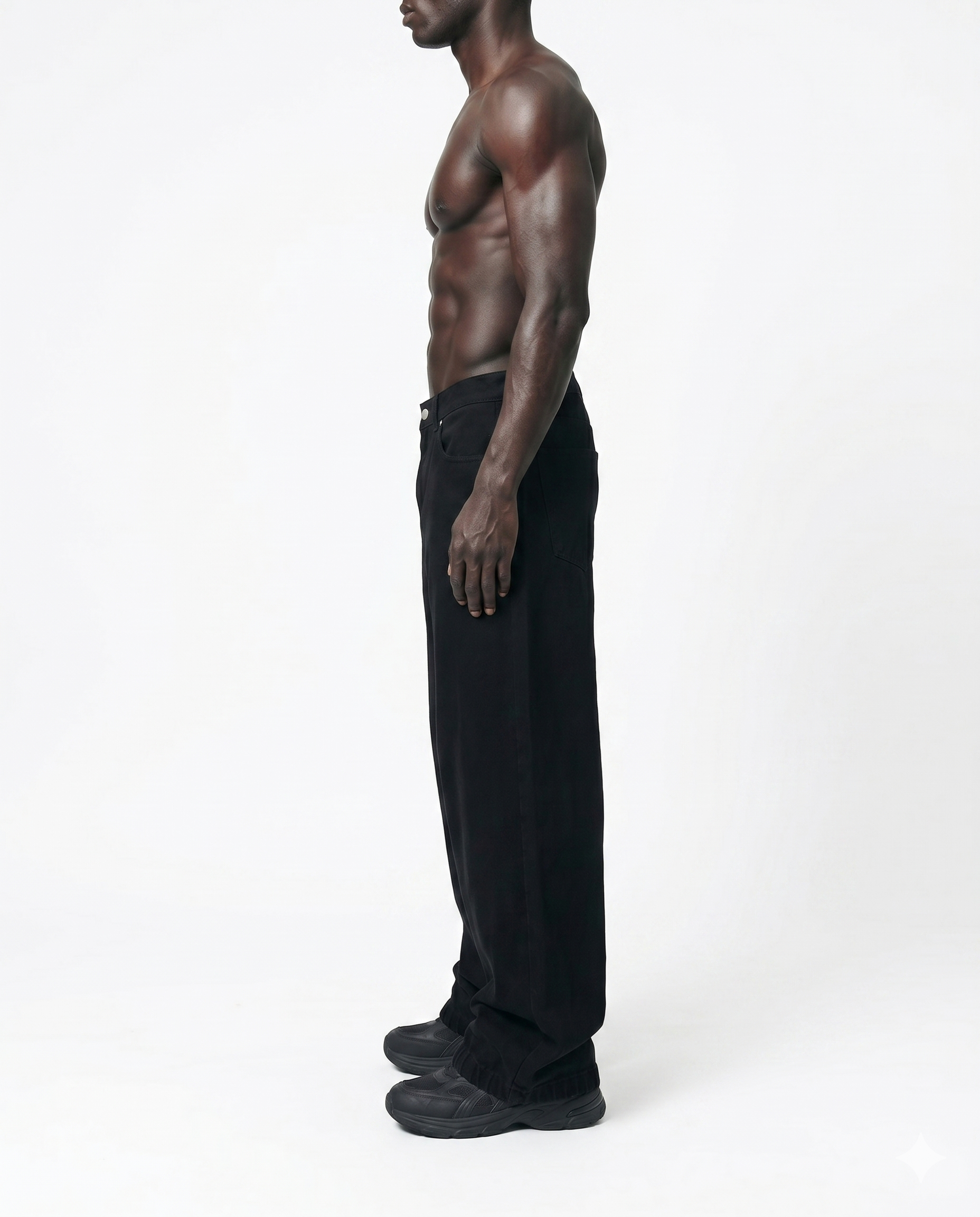 Black Cuffed Denim
