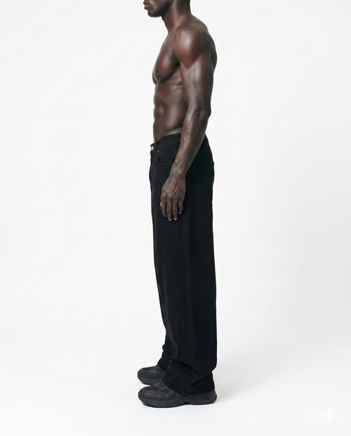 Black Cuffed Denim