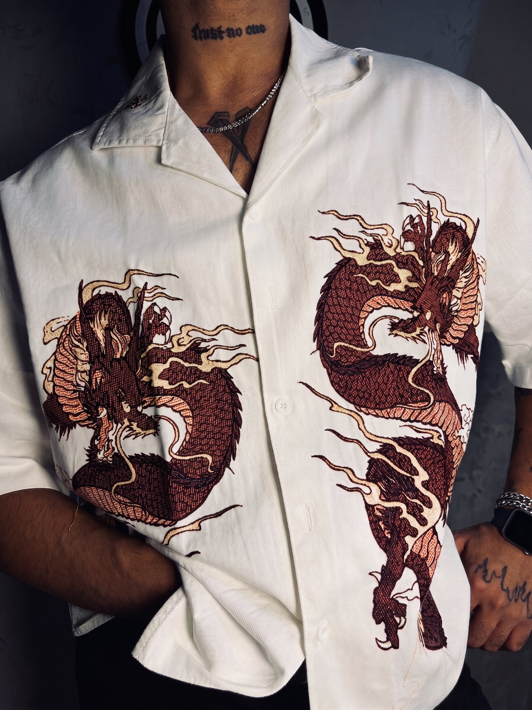 Blood Moon Dragons White Shirt