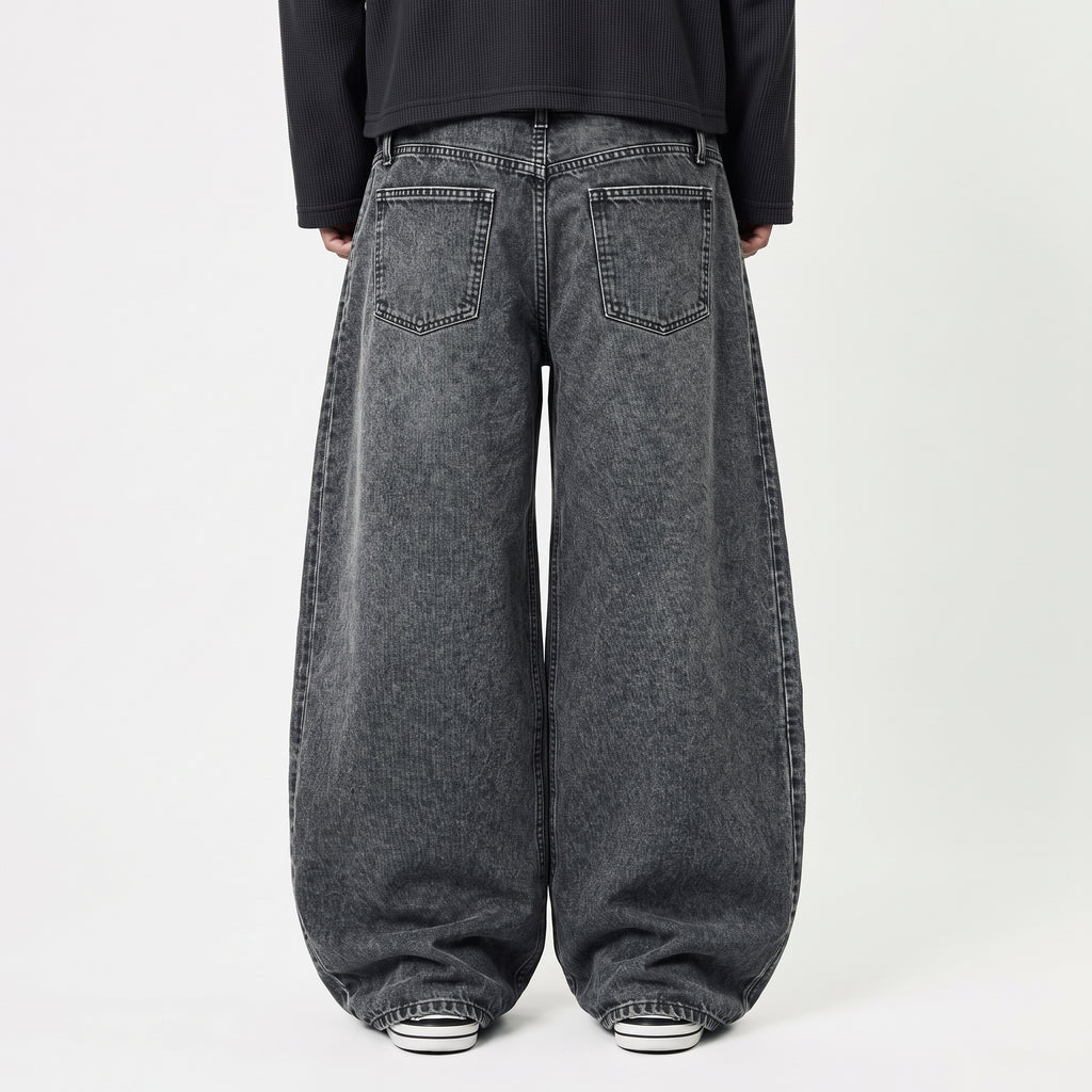 Washed Black Balloon Jeans
