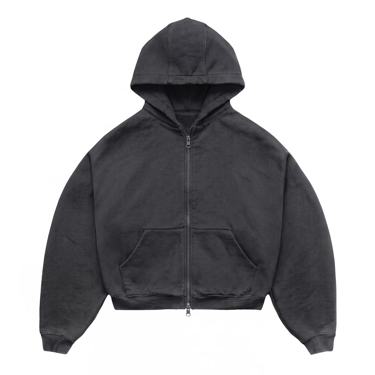 Dark Grey Boxy Fit Zip-up