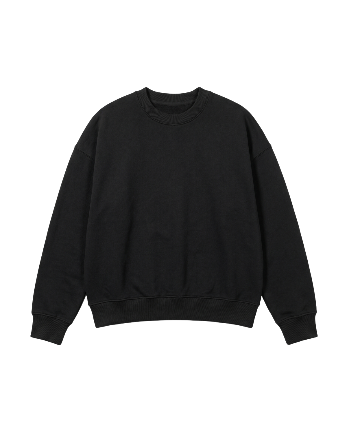 Black Boxy Fit Crewneck