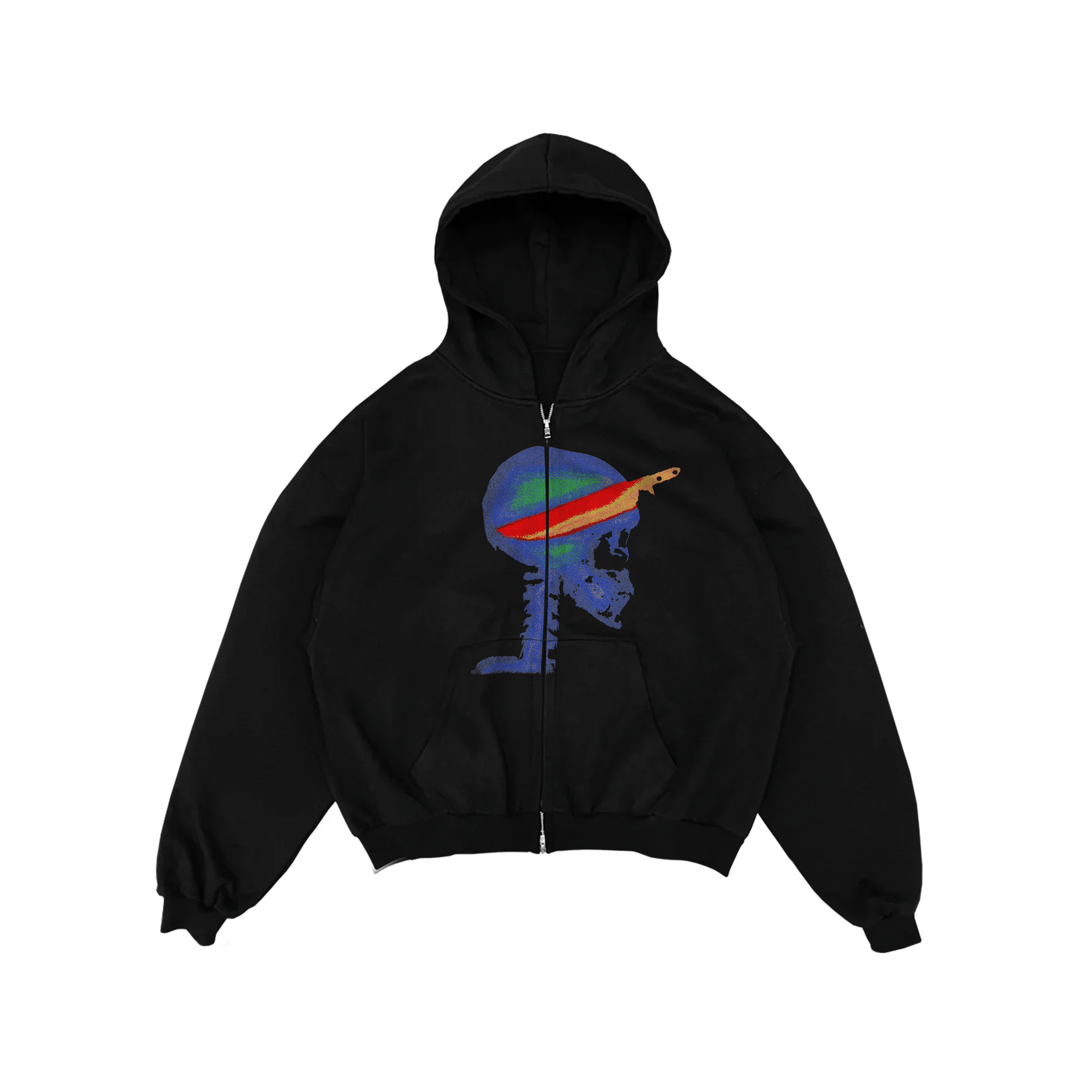 Infrared Skull Zip-up Hoodie