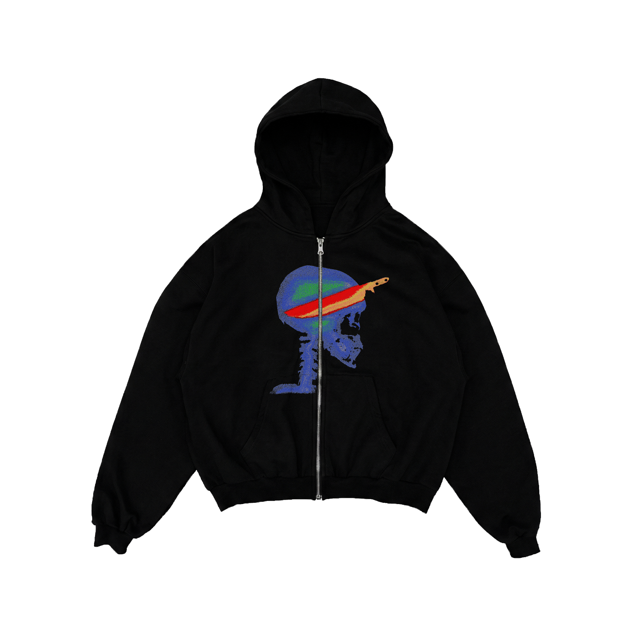 Infrared Skull Zip-up Hoodie