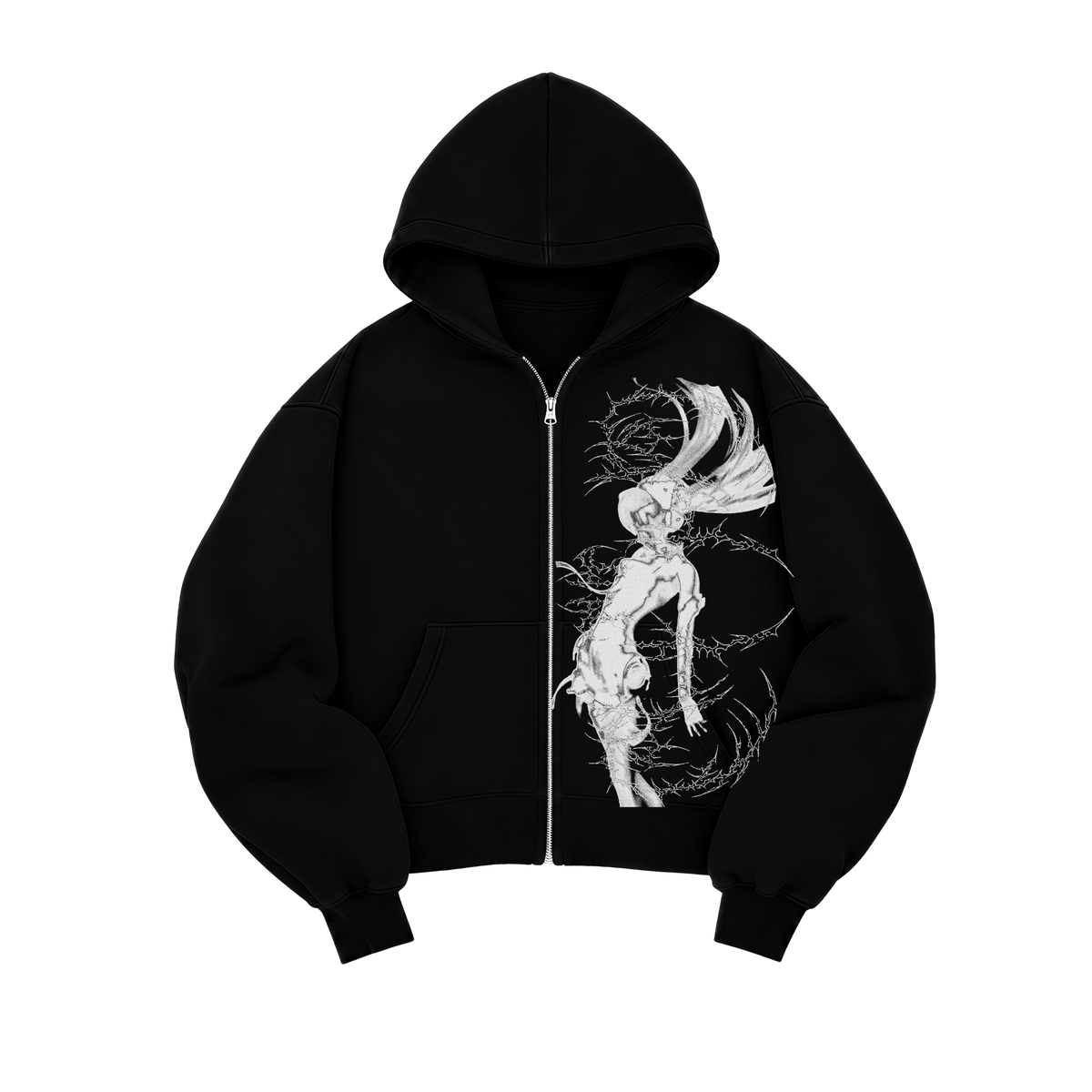 Silver Glitch Zip-Up