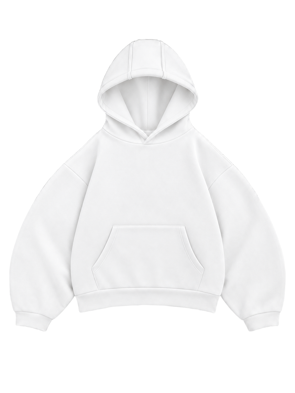 White Boxy Fit Hoodie