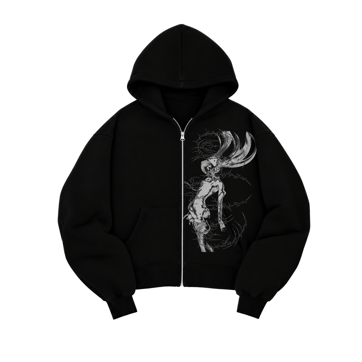 Silver Glitch Zip-Up