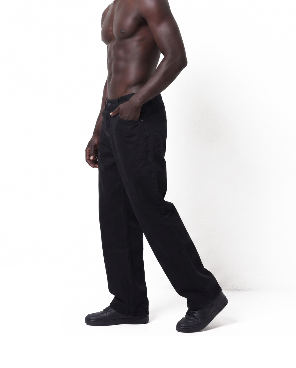 Black Cuffed Denim