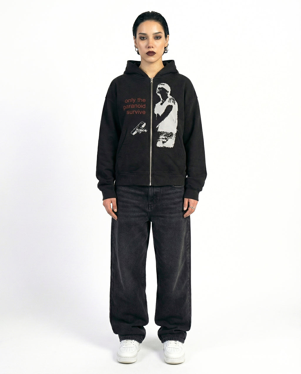 Only The Paranoid Survive Zip-up Hoodie
