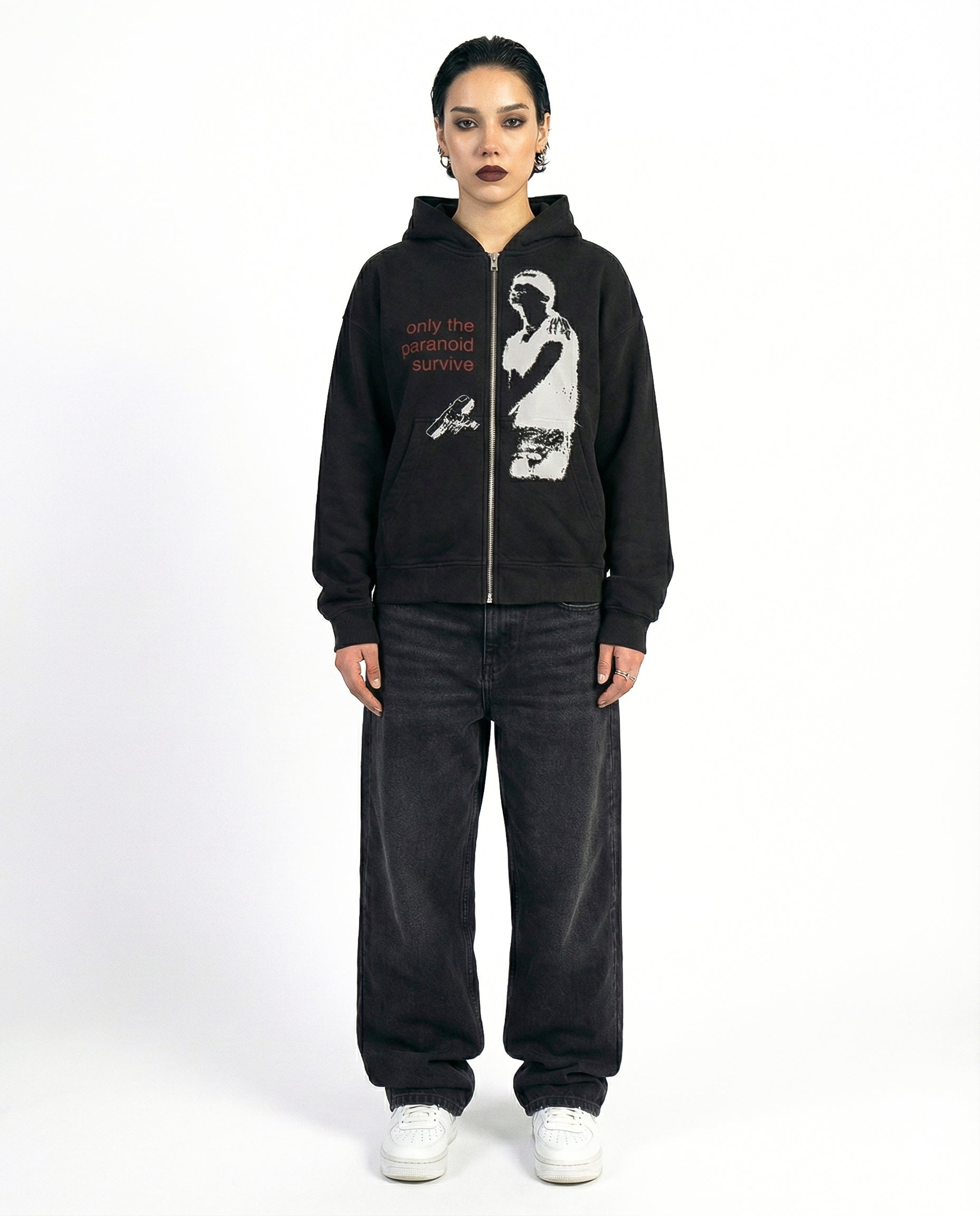 Only The Paranoid Survive Zip-up Hoodie