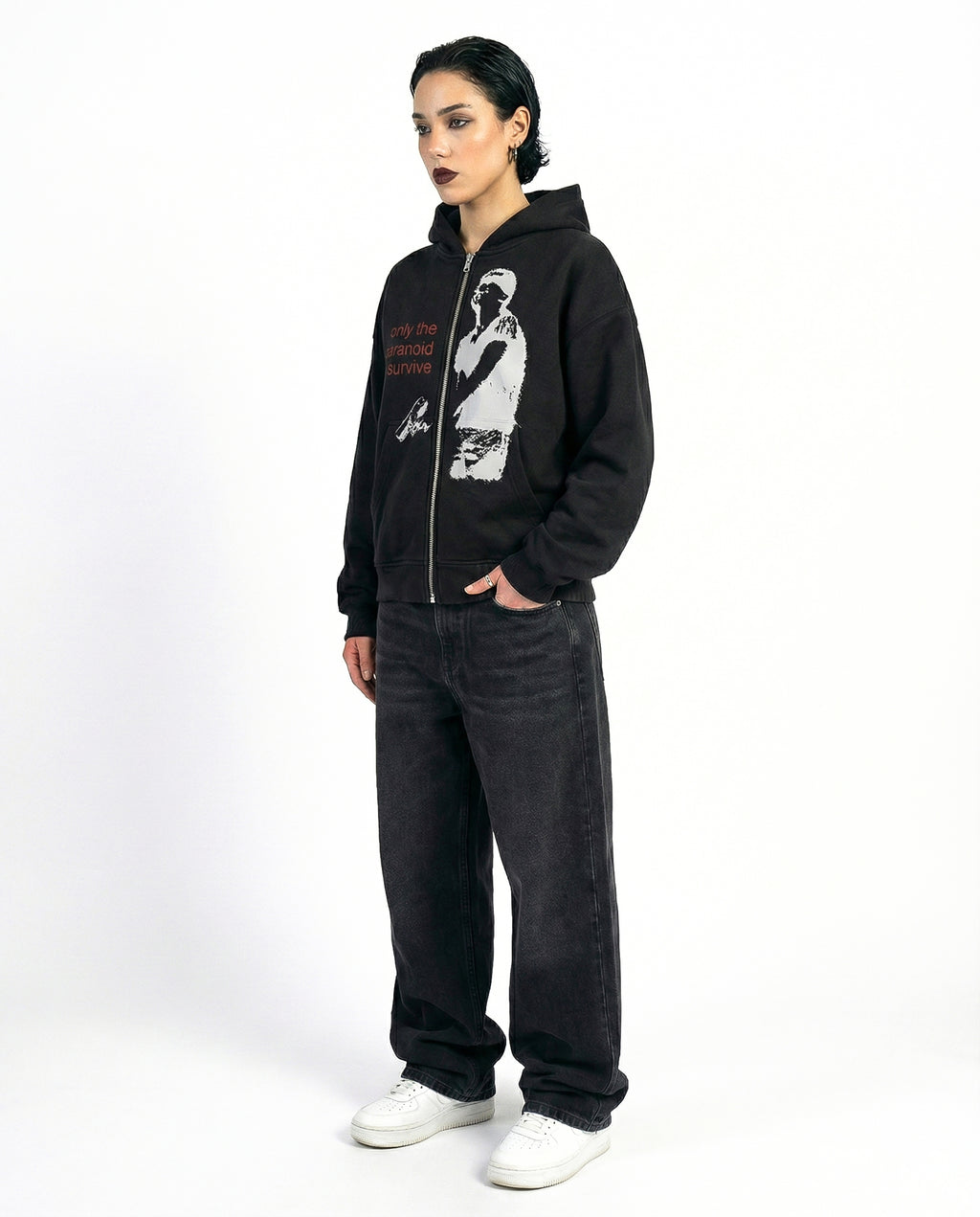 Only The Paranoid Survive Zip-up Hoodie