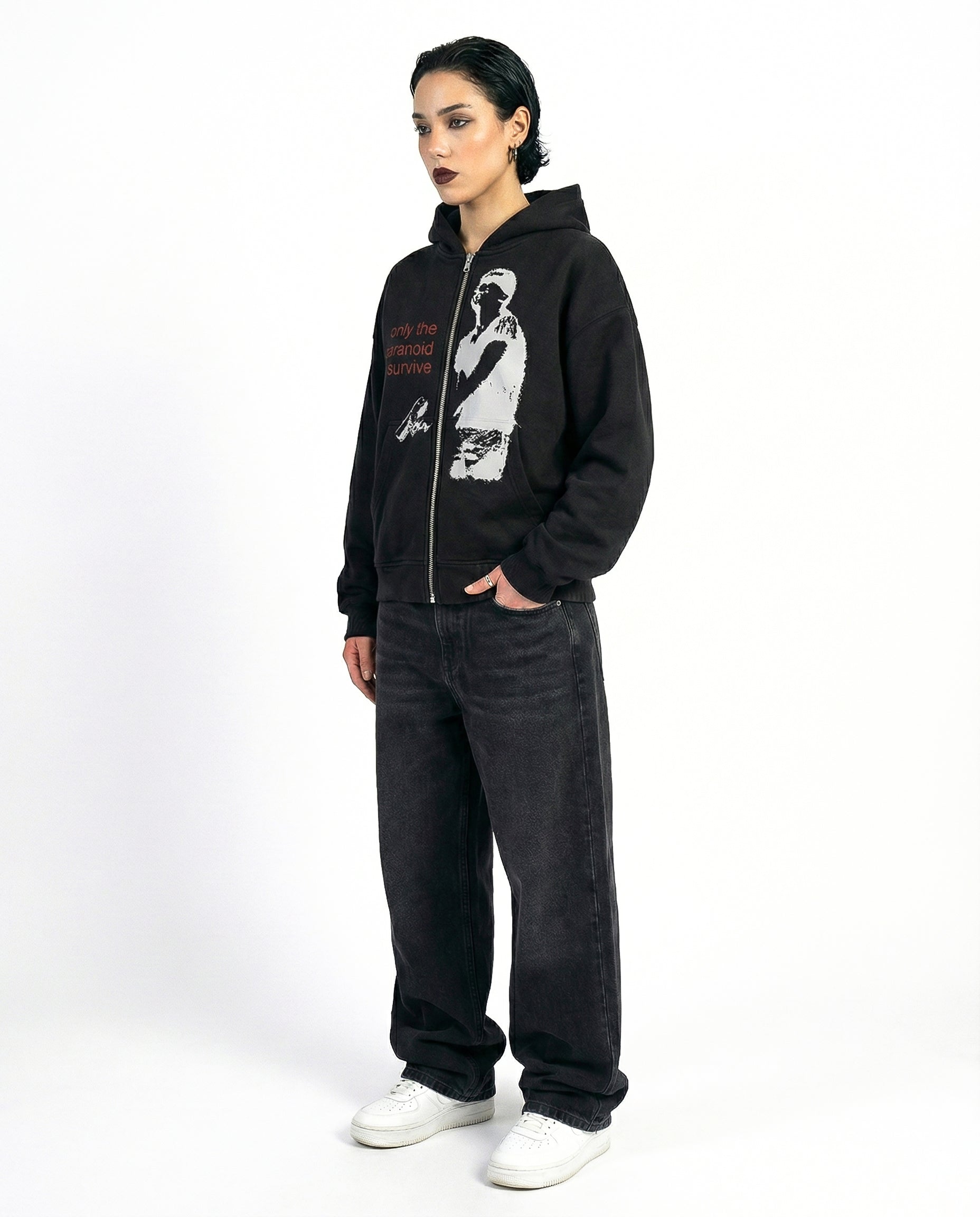 Only The Paranoid Survive Zip-up Hoodie